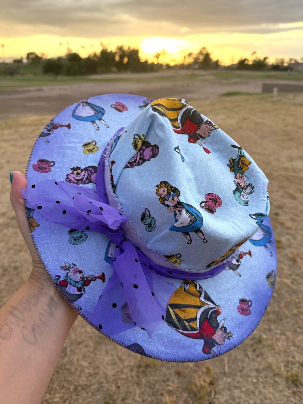 Alice blue rancher style cowboy hat wide brim boho hat